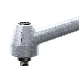 K0120 Рычаги зажимные серебристо-серые из стали с наружной резьбой