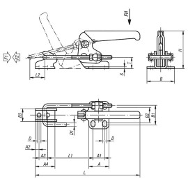 K0080 Защелки натяжные со скобой, рукояткой и крюком