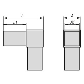K0616 Соединители штекерные для квадратных труб угловые