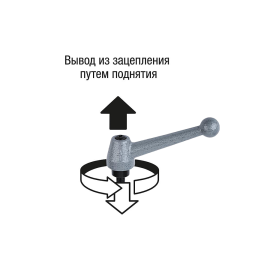 K0120 Рычаги зажимные серебристо-серые из стали с наружной резьбой