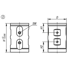 K0961 Модули зажимные UNI lock для 5 осевой обработки двойные, 80 мм