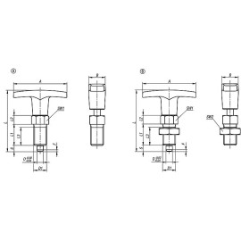 K1124 Штифты стопорные резьбовые с Т-образной ручкой