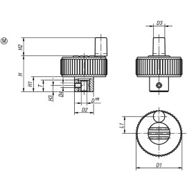 K0262 Маховики NOVO grip из пластика с насечкой и ручкой