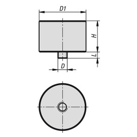 K1507 Упоры из стали с наружной резьбой