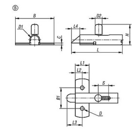 K1693 Шпингалеты пружинные с цилиндрическим скошенным засовом