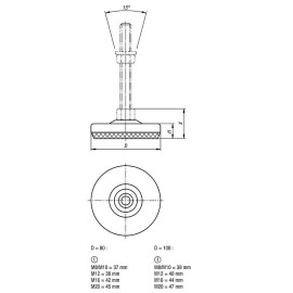K0673 Основания шарнирных опор виброизолирующие, 7,5°