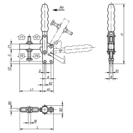 K0055 Прижимы механические с вертикальным основанием