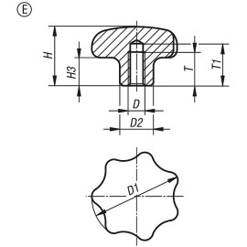 K0150 Ручки звездообразные DIN 6336 из нержавеющей стали