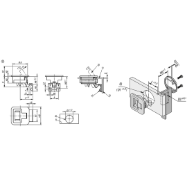 K1651 Защелки врезные с откидной ручкой