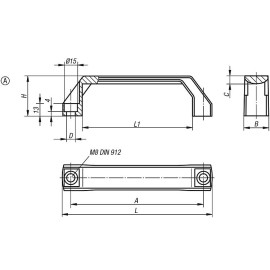 K0191 Ручки бугельные из пластика прямоугольного сечения