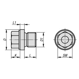 K1131 Пробки заглушки DIN 910 из стали с фланцем