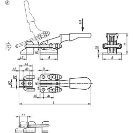 K1261 Защелки натяжные со скобой, рукояткой и крюком