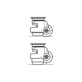 K1786 Ролики поворотные с резиновой опорой