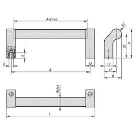 K0235 Ручки трубчатые круглого сечения наклонные