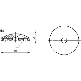 K0415 Основания шарнирных опор из пластика, 20°