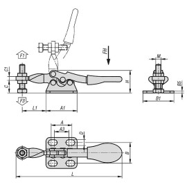 K1541 Прижимы механические с жестко установленным винтом