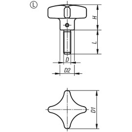 K0147 Ручки крестообразные DIN 6335 из чугуна