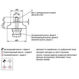 K0966 Адаптеры установочные UNI lock с наружной резьбой, 80 мм