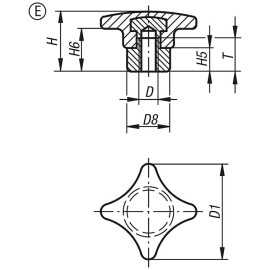 K0148 Ручки крестообразные DIN 6335