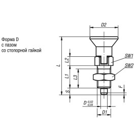K0338 Штифты стопорные резьбовые с красной ручкой