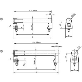 K0223 Ручки трубчатые с крепежными болтами