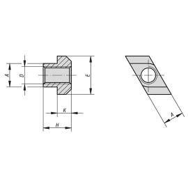 K0379 Гайки для T-пазов ромбовидные из углеродистой стали