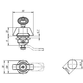 K0525 (K0523) Замки поворотные с ручкой-барашком