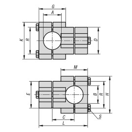K0472 Зажимы для труб крестовые разборные из алюминия