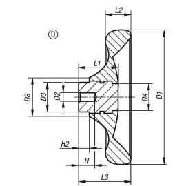 K0165 Маховики дисковые из пластика без ручки