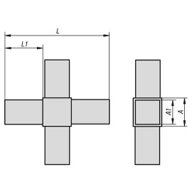 K0618 Соединители штекерные для квадратных труб крестовые
