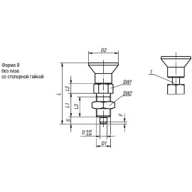 K1149 Штифты стопорные резьбовые с маркировкой запирания