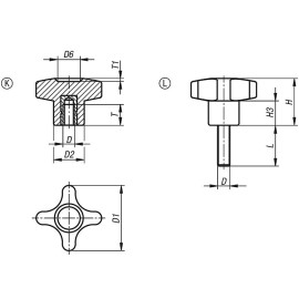 K1089 Ручки крестообразные усиленные