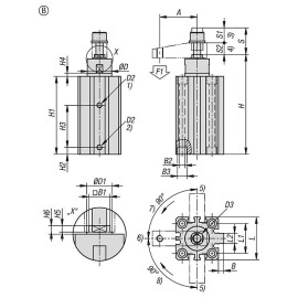 K1812 Прижимы поворотные пневматические блочные