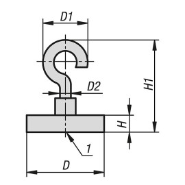 K1402 Магниты дисковые с крюком неодимовые