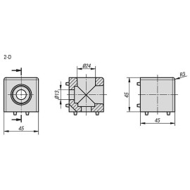 K1039 Элементы для углового торцевого соединения профилей 45X45