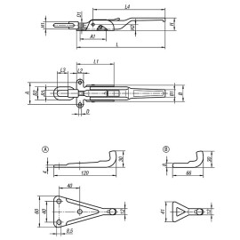 K0052 Защелки натяжные регулируемые со скобой усиленные