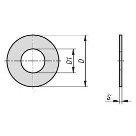 K1151 Шайбы плоские DIN 988 из стали