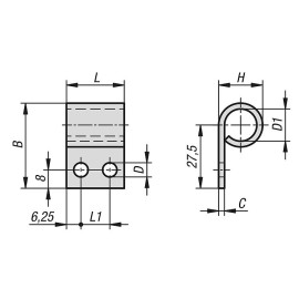 K1692 Скобы для шпингалетов с цилиндрическим засовом с фаской (K1691)