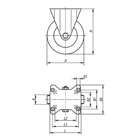 K1766 Ролики с крепежной пластиной и эластичным покрытием