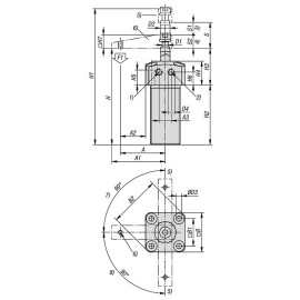 K1818 Прижимы поворотные пневматические резьбовые с фланцем