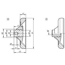 K0165 Маховики дисковые из пластика без ручки