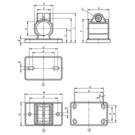 K0479 Зажимы для круглых труб фланцевые из алюминия