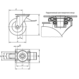 K1763 Ролики усиленные, стальные диски и резиновые шины