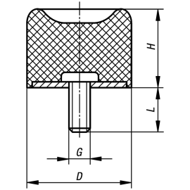 K0572 Демпферы с присоской и наружной резьбой, тип DS