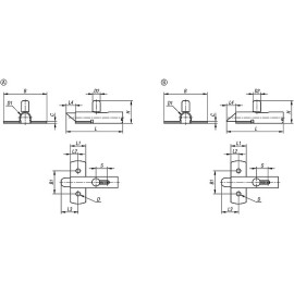 K1693 Шпингалеты пружинные с цилиндрическим скошенным засовом