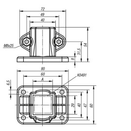 K0478 Зажимы для квадратных труб опорные из пластика