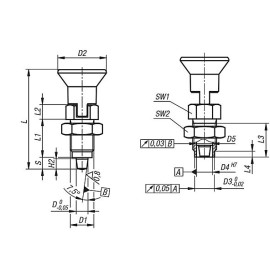 K0736 Штифты стопорные резьбовые конические