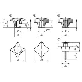 K0148 Ручки крестообразные DIN 6335