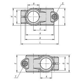 K0472 Зажимы для круглых труб крестовые из алюминия