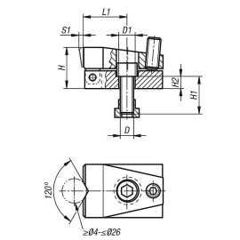 K1386 Зажимы регулируемые для Т-пазов